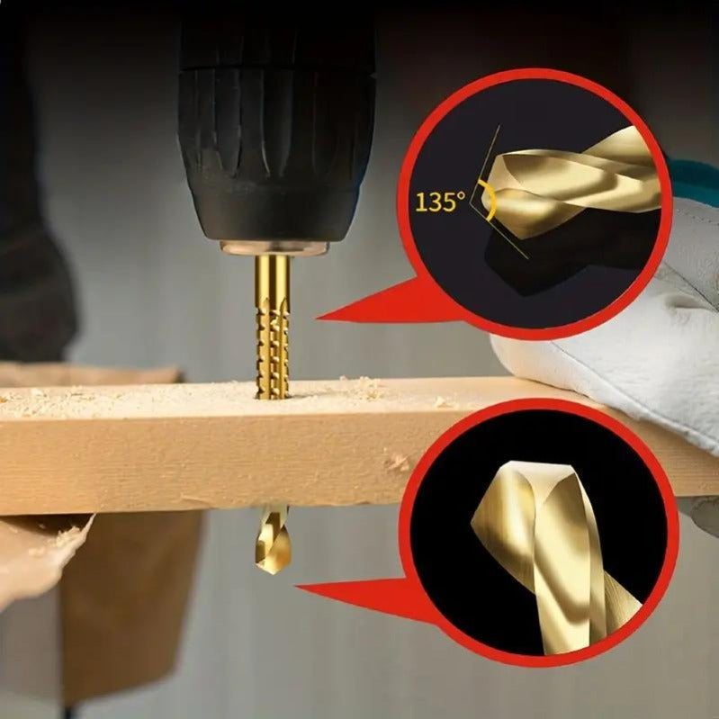 🔥Last Day Buy 1 get 1🔥Ultra-Practical Titanium-Coated Drill Bit Set🔧