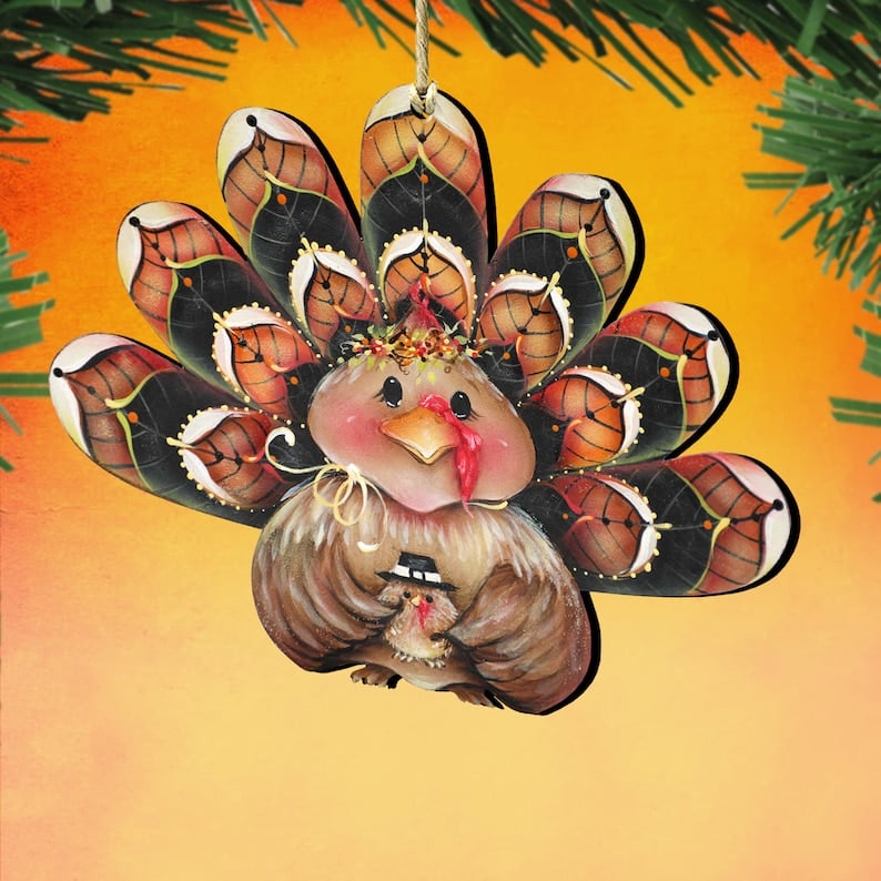🦃Turkey Wreath Door Hanger 🍂 Thanksgiving Decor - 🎃Fall Wall Decoration