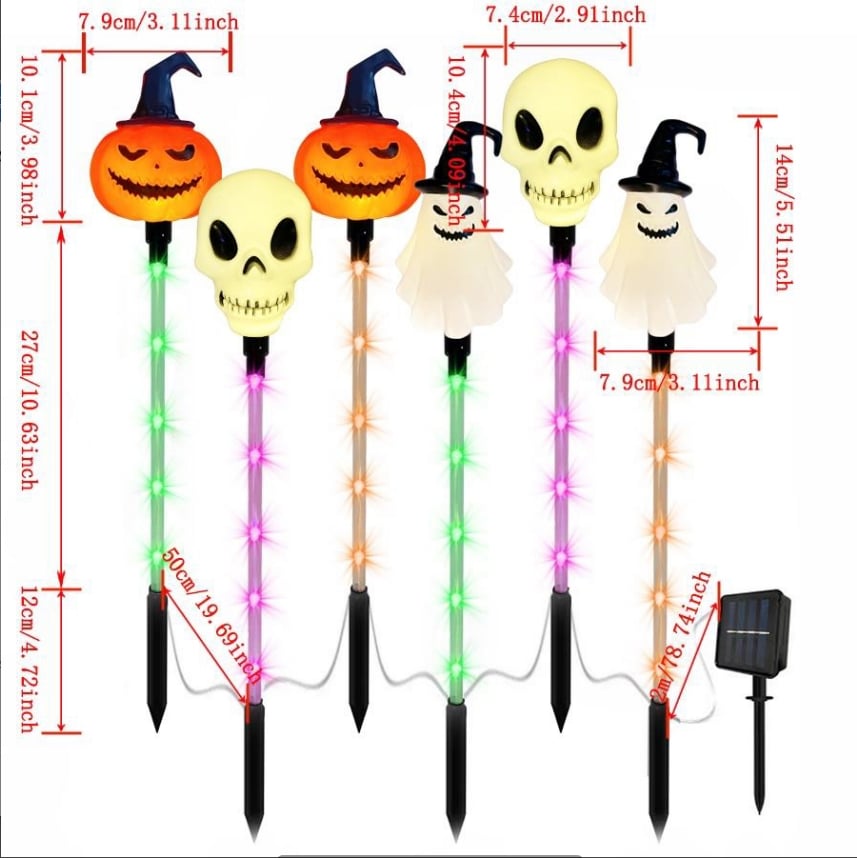 e???e???6-Pack LED Solar Halloween Ground Lights