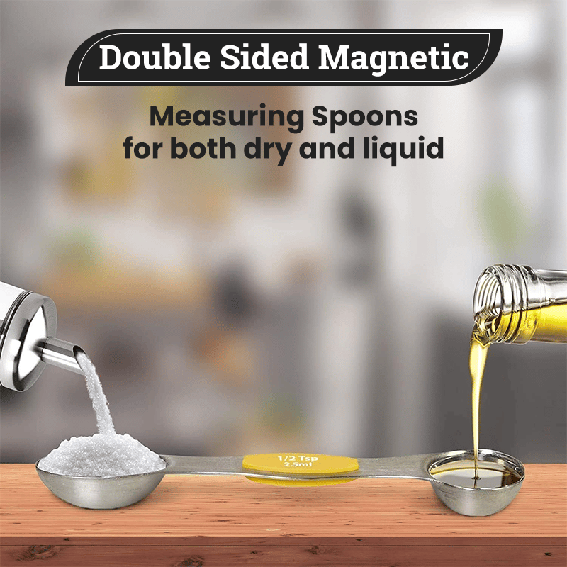 ⚡50K+ SOLD - Stainless Steel Magnetic Measuring Spoons Set