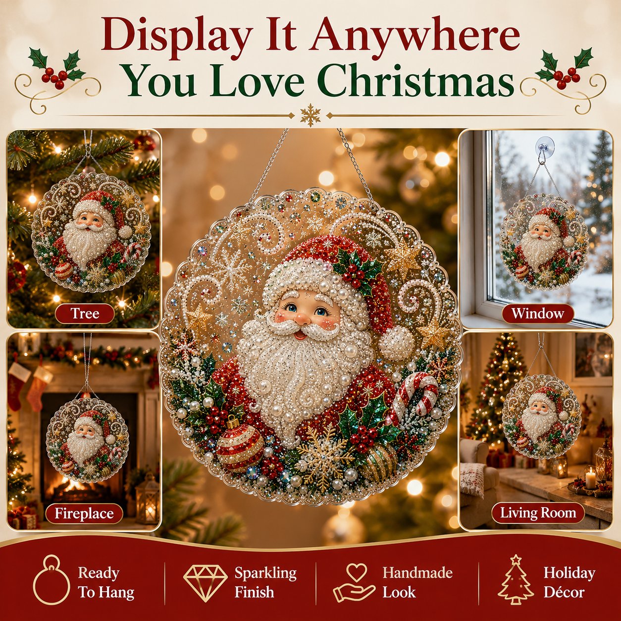 🎄Christmas DIY Diamond Painting Hanging Ornament Kit💎