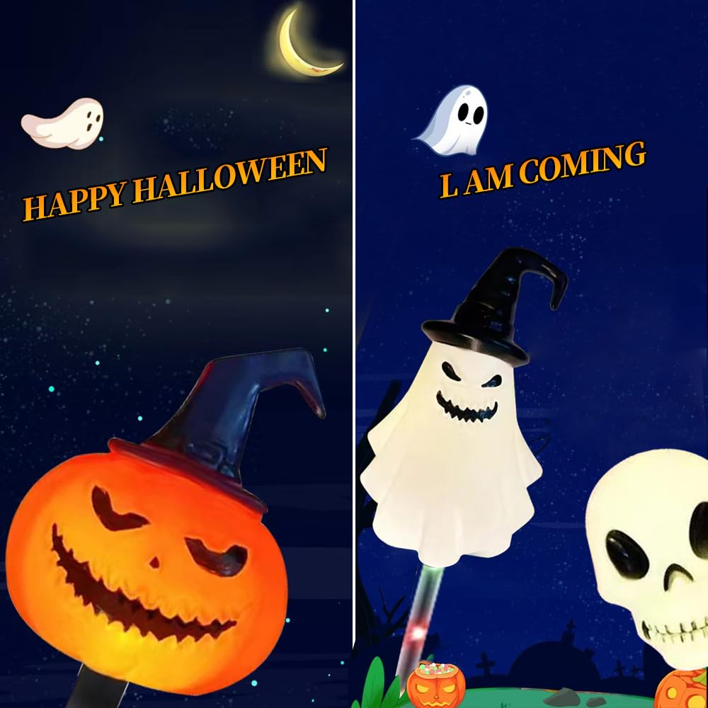 e???e???6-Pack LED Solar Halloween Ground Lights