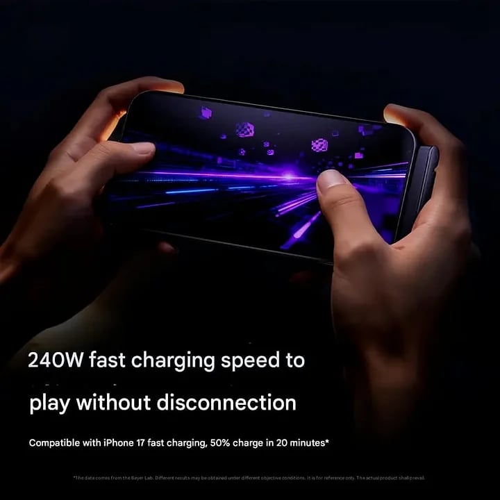 240W Fast-Charging Cable with Built-In Phone Stand