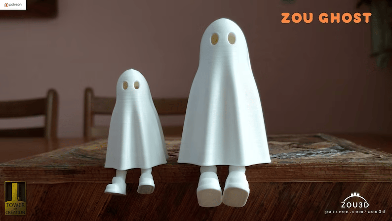 💖3d printed ghost with feet, Cute Halloween decoration
