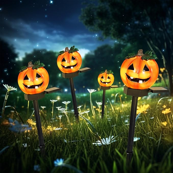 e???Halloween Solar Resin Ghost Skull Ground Lighte???