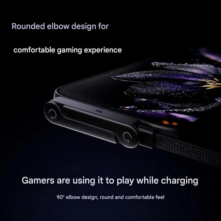 240W Fast-Charging Cable with Built-In Phone Stand