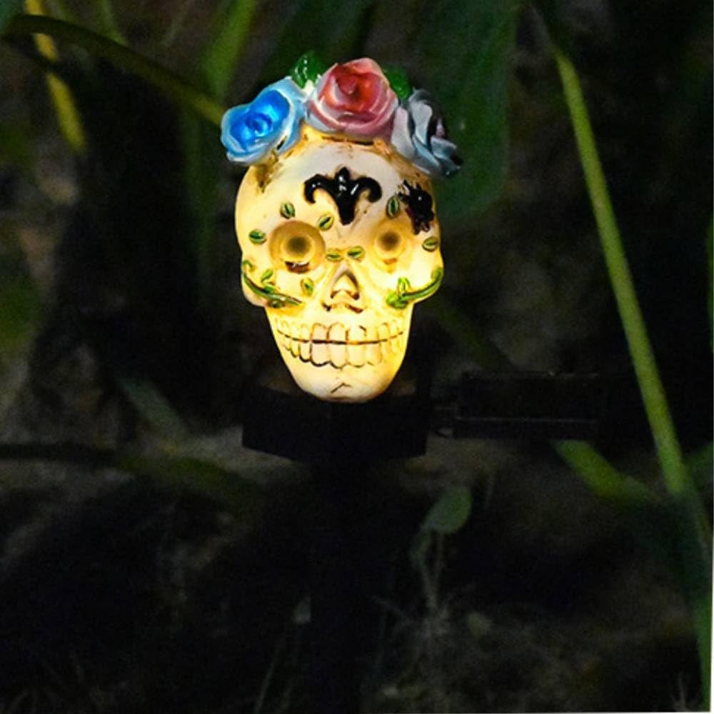 e???Halloween Solar Resin Ghost Skull Ground Lighte???