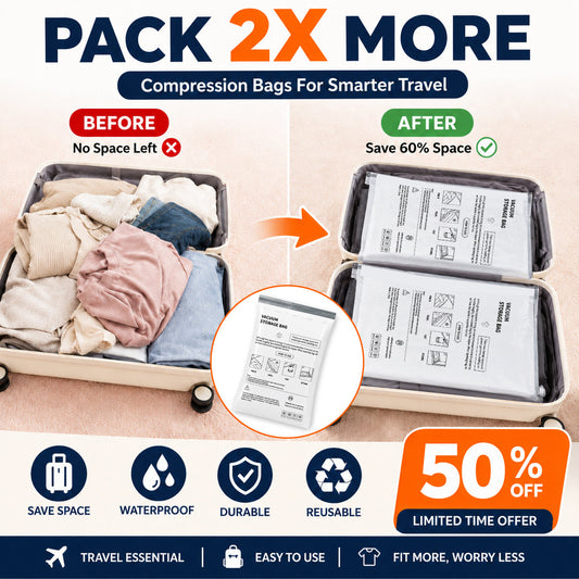 ⏳ Pack a Week in a Carry-On. Squeeze, Seal, Done. 💖