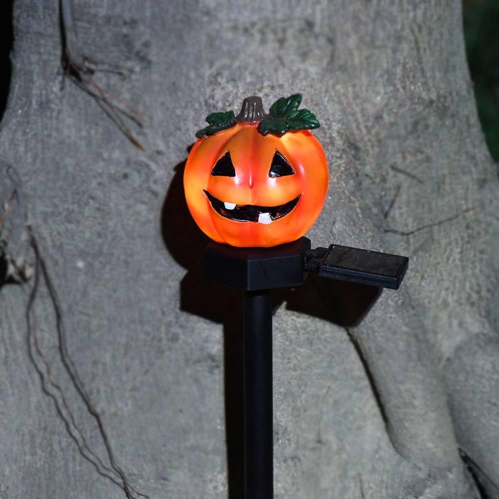 e???Halloween Solar Resin Ghost Skull Ground Lighte???