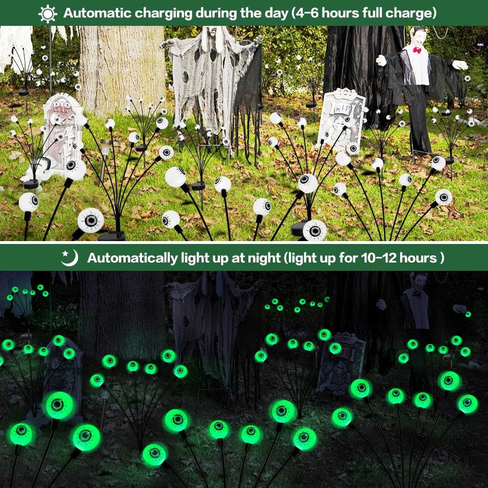 e???Halloween Sale  Solar Eyeball Swaying Firefly Lights