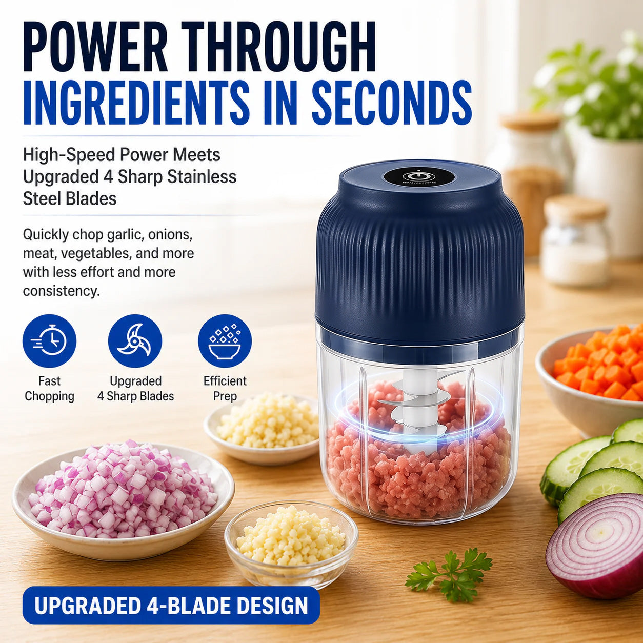 🔥Limited Time Buy One Get One Free!🔋 Wireless Mini Food Chopper with USB Charging