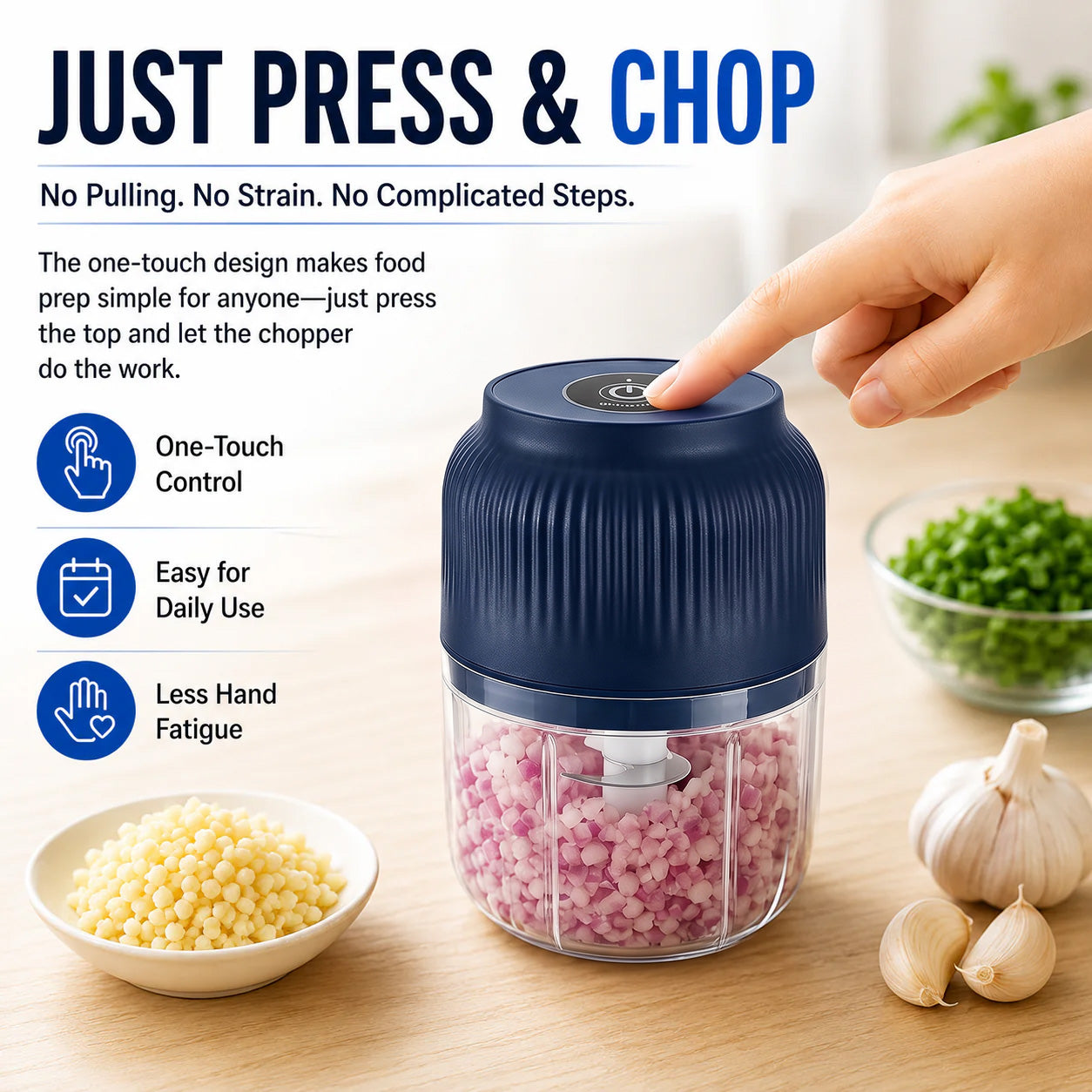🔥Limited Time Buy One Get One Free!🔋 Wireless Mini Food Chopper with USB Charging