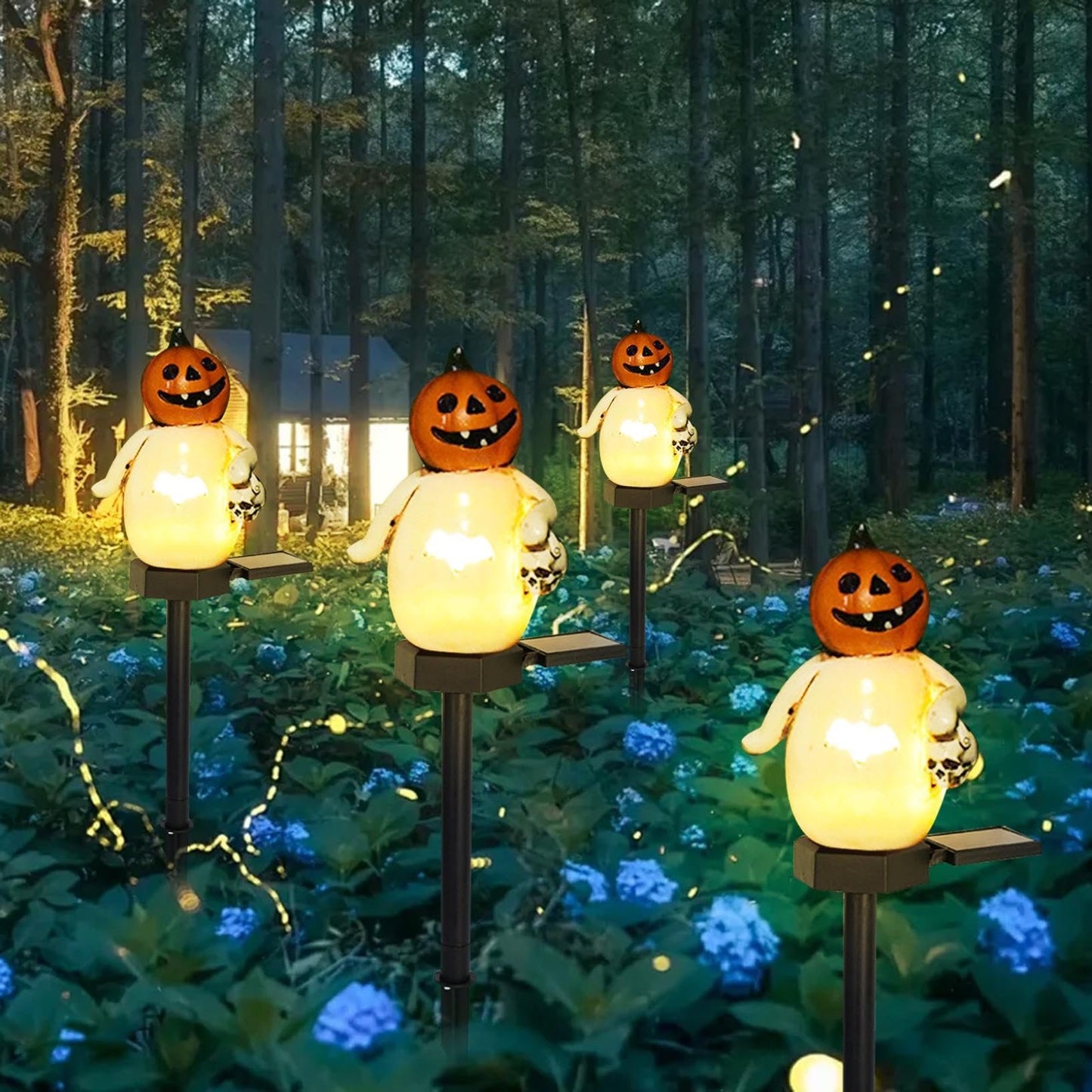 e???Halloween Solar Resin Ghost Skull Ground Lighte???
