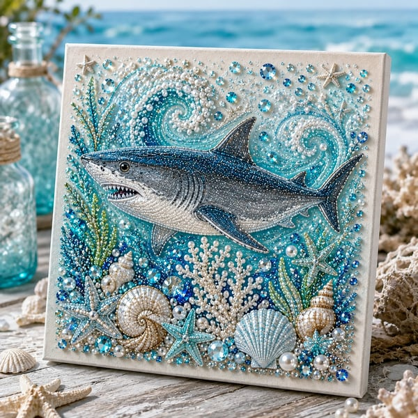 🔥Last Day 50% OFF - 🌊✨ Ocean Theme Pearl Art DIY Kit – Relaxing DIY Craft to Create Stunning Coastal Artwork