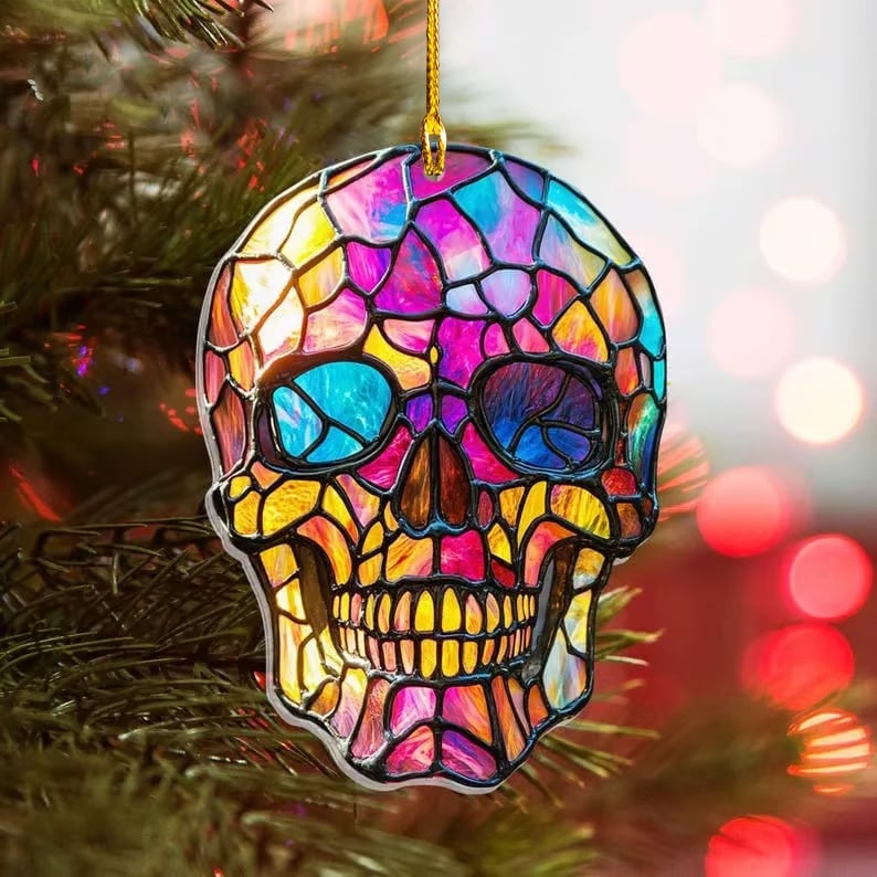 🔥🌈[Colourful Skull]Acrylic Coloured Window Pendant💀