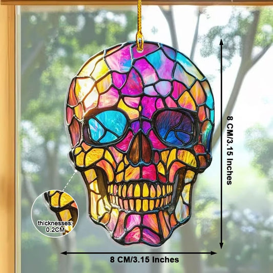🔥🌈[Colourful Skull]Acrylic Coloured Window Pendant💀