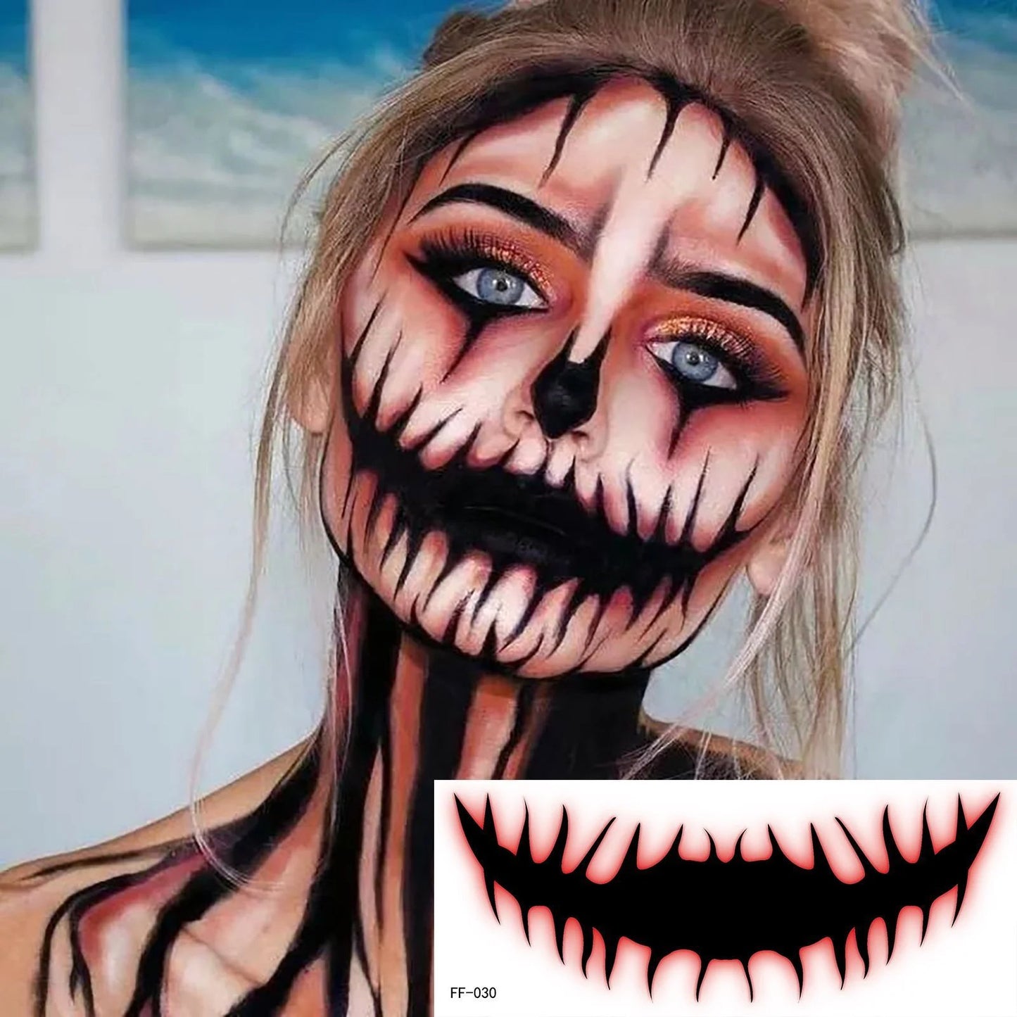 Halloween prank makeup temporary tattoo