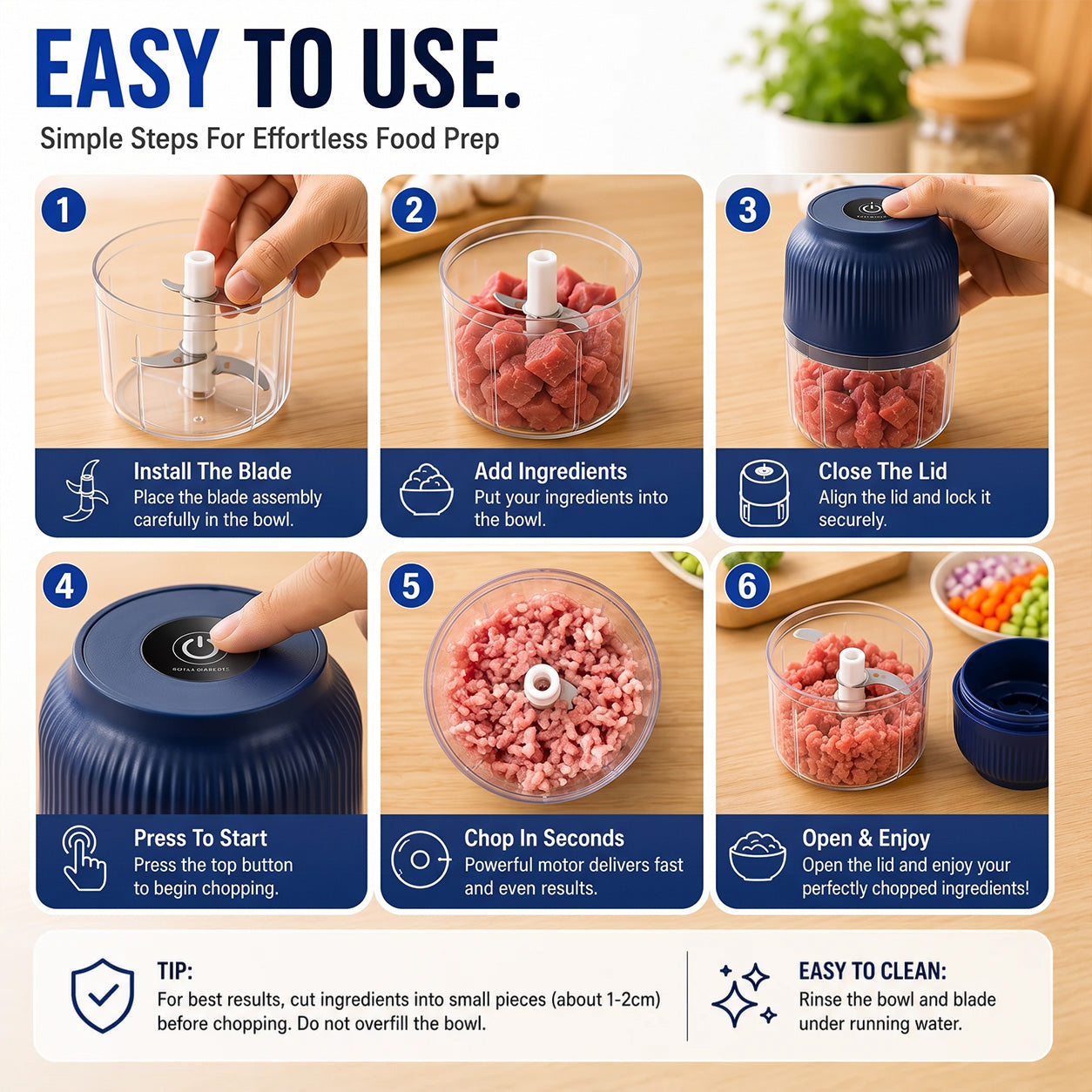 🔥Limited Time Buy One Get One Free!🔋 Wireless Mini Food Chopper with USB Charging