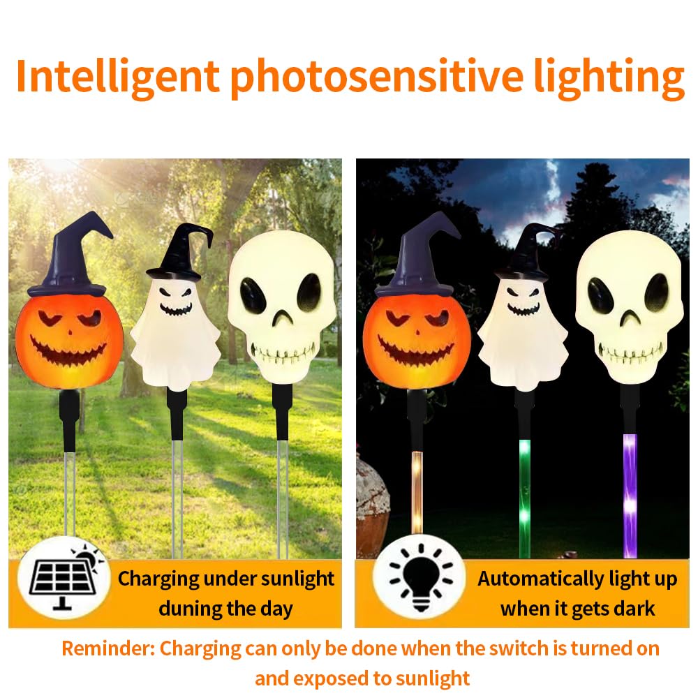 e???e???6-Pack LED Solar Halloween Ground Lights