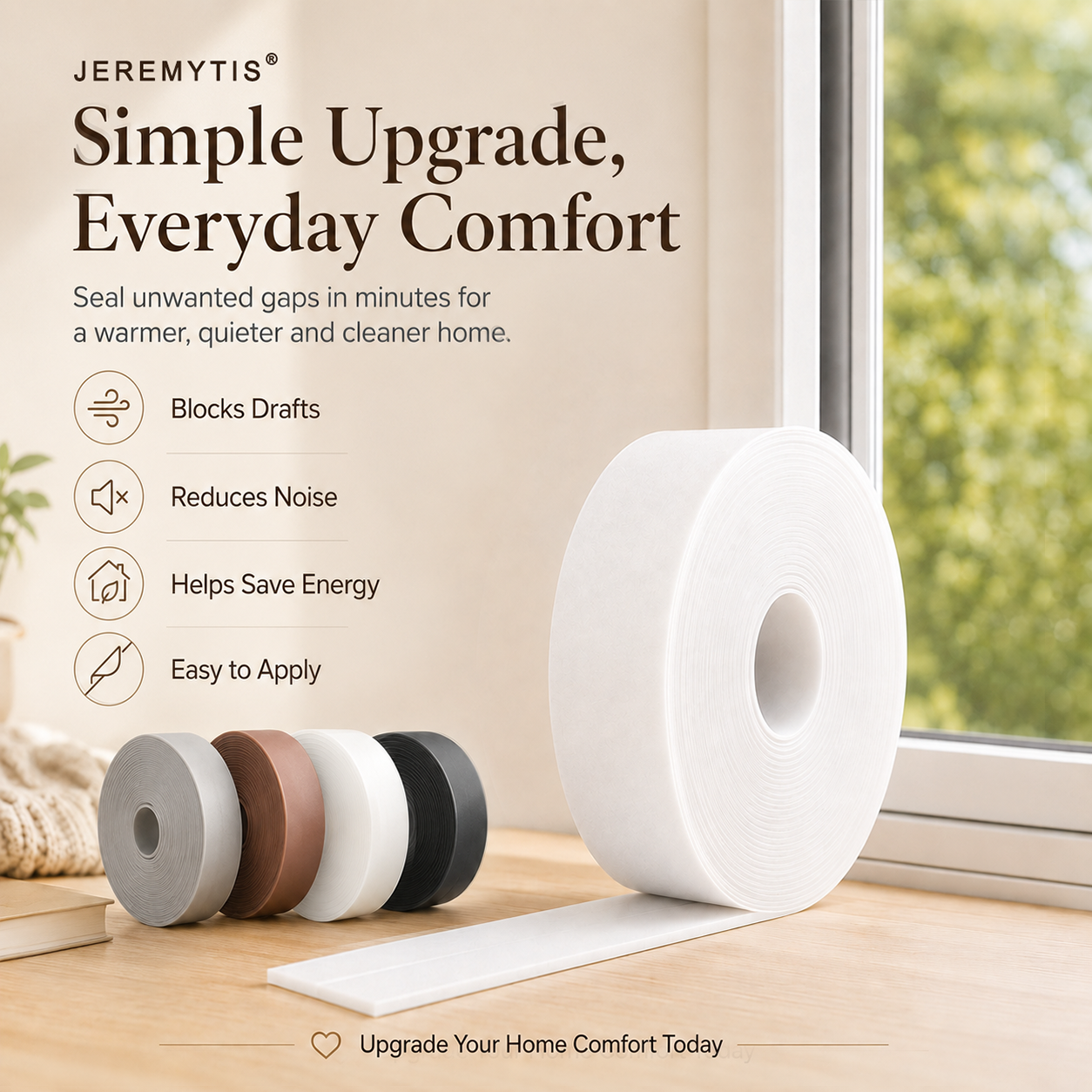 16.4Ft Door Weather Stripping | Adhesive Draft Stopper Seal Strip for Doors, Windows & Shower Doors