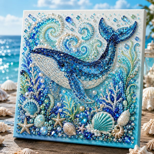 🔥Last Day 50% OFF - 🌊✨ Ocean Theme Pearl Art DIY Kit – Relaxing DIY Craft to Create Stunning Coastal Artwork