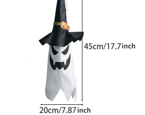 Glowing ghost witch hat halloween decorations outdoor hanging lighted decor