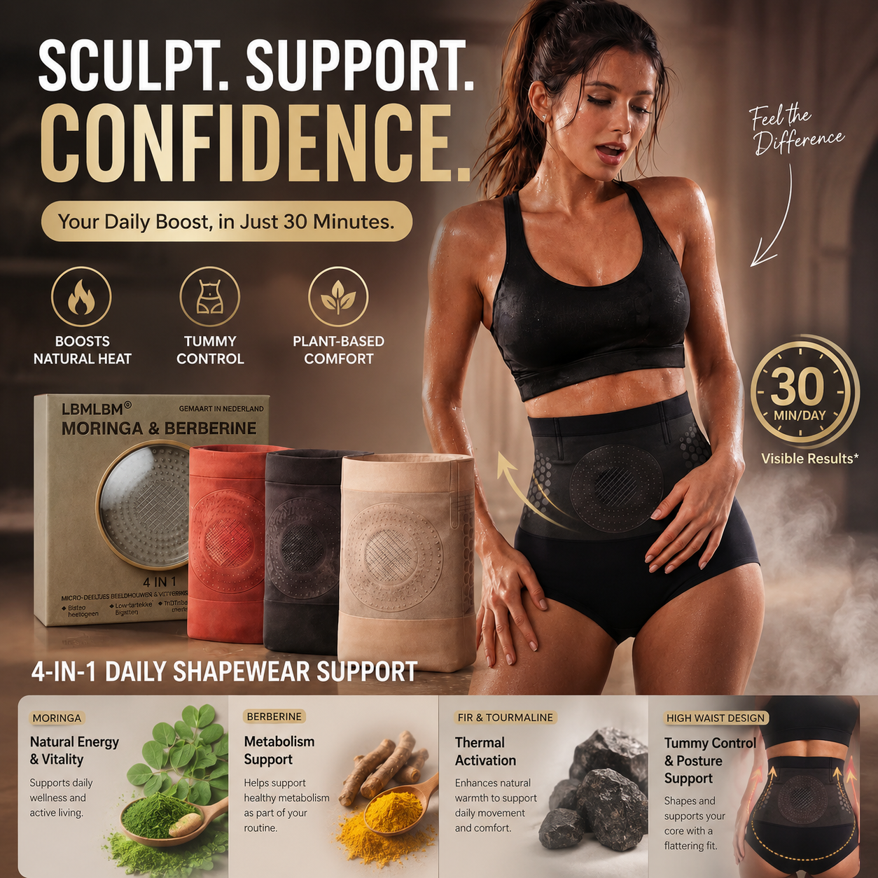 LBMLBM®☀️Moringa & Berberine 4‑In‑1 Micro‑Particle Sculpting & Fat‑Burn Shorts