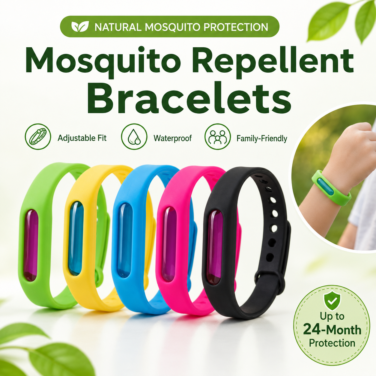🔥Last Day Buy 1 Get 1 🔥Adjustable Mosquito-Repellent Wristband🦟