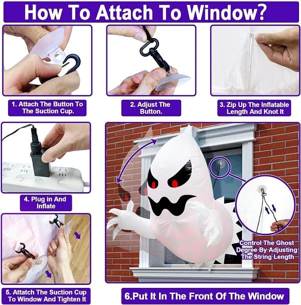e???LED Halloween Inflatable Ghost