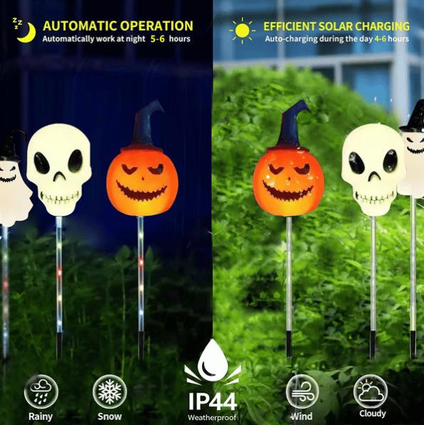 e???e???6-Pack LED Solar Halloween Ground Lights