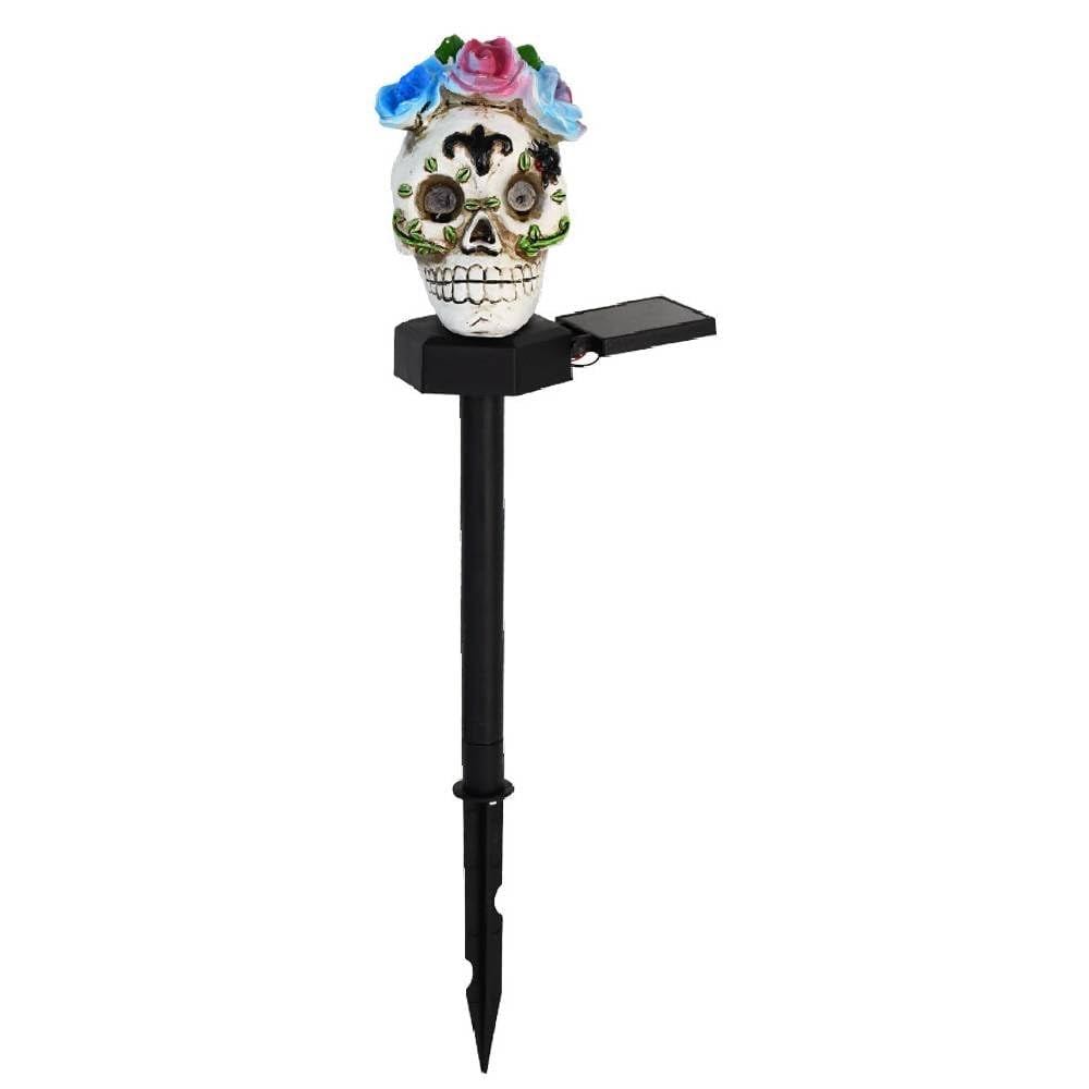 e???Halloween Solar Resin Ghost Skull Ground Lighte???
