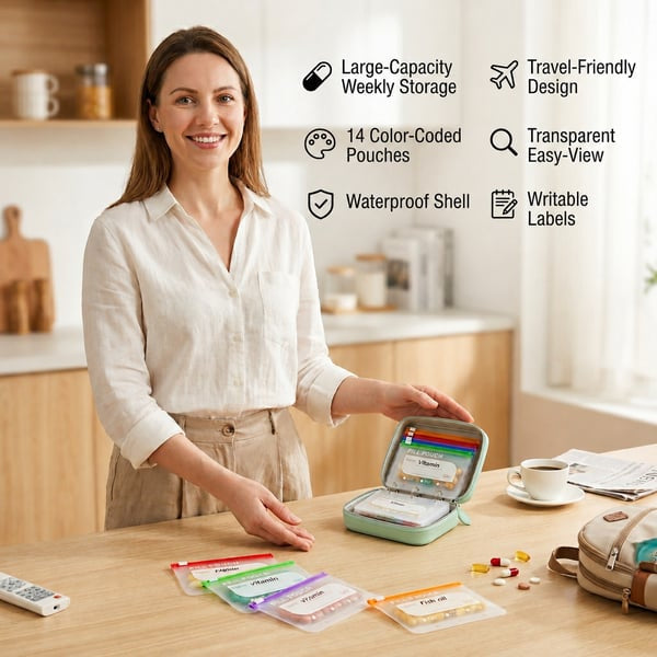 Travel Pill Organizer Set ✈️💊 | 7-Bag & 14-Bag Options for Pills, Vitamins & Supplements
