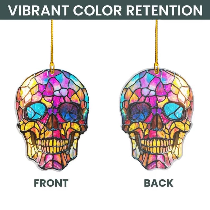 🔥🌈[Colourful Skull]Acrylic Coloured Window Pendant💀