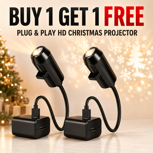 Plug-&-Play HD Christmas Projector – 6 or 10 Festive Scenes