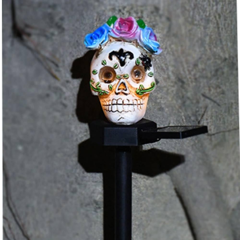 e???Halloween Solar Resin Ghost Skull Ground Lighte???