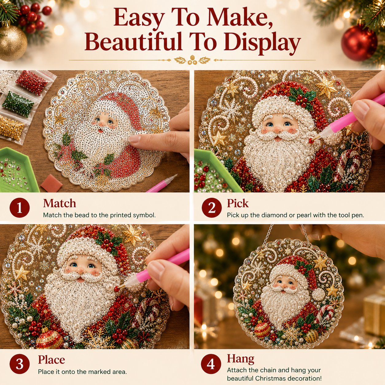 🎄Christmas DIY Diamond Painting Hanging Ornament Kit💎