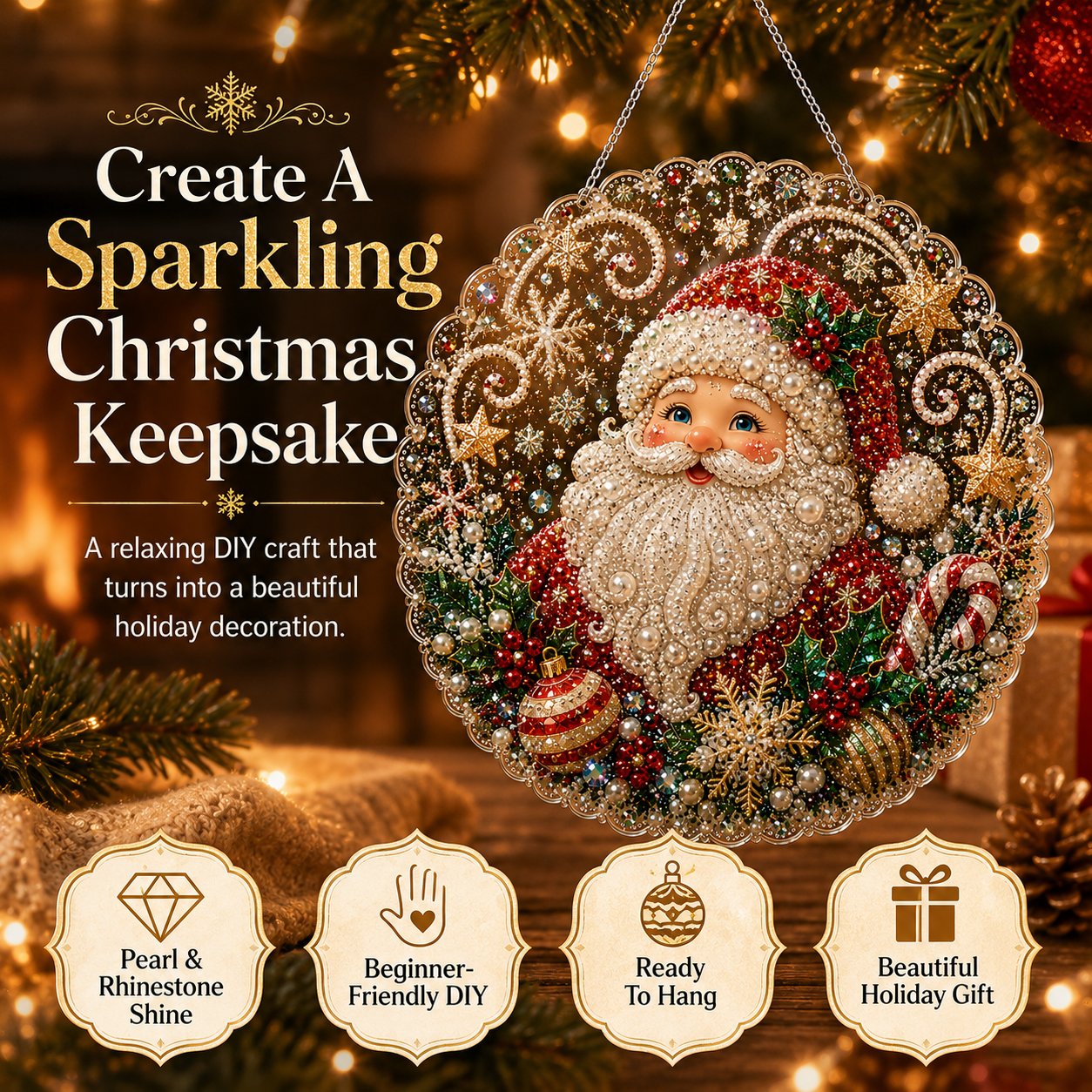 🎄Christmas DIY Diamond Painting Hanging Ornament Kit💎