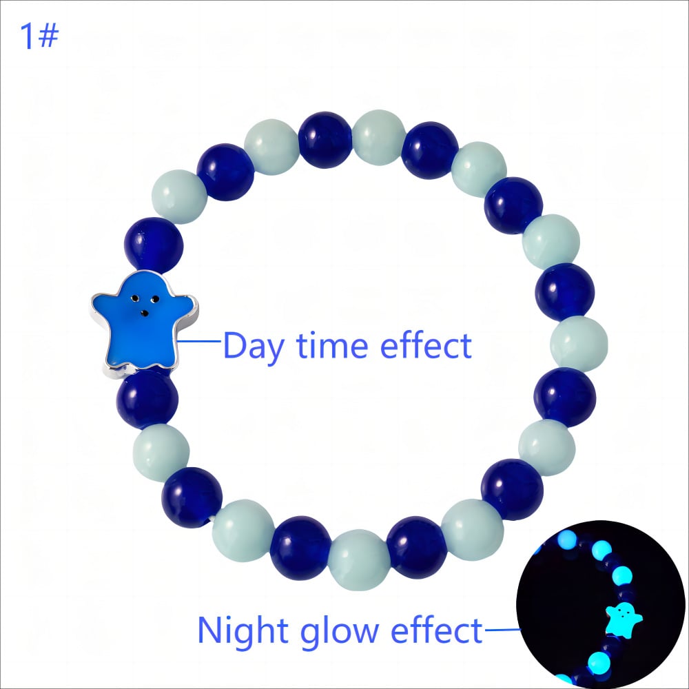 🌟Halloween Bead Bracelet Luminous Ghost Beaded Bracelet