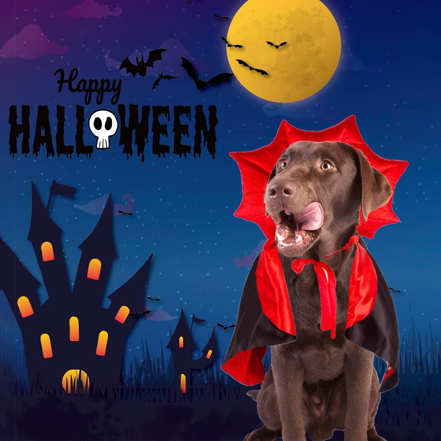🏆 Halloween Hot Sale⚡Halloween Pet Cloak – Vampire Costume for Dogs & Cats