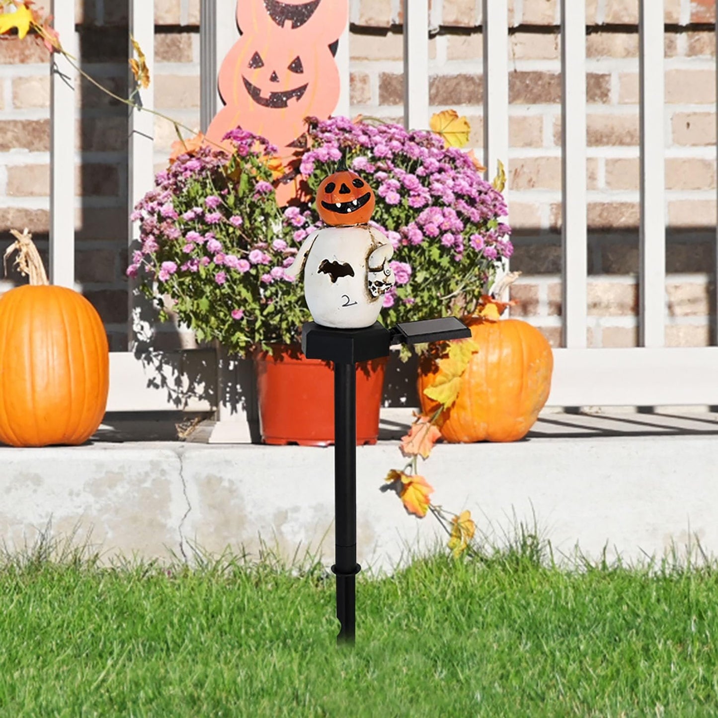e???Halloween Solar Resin Ghost Skull Ground Lighte???