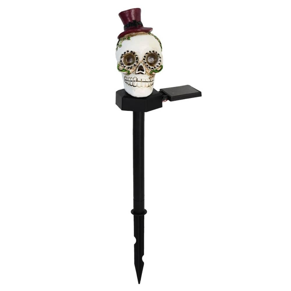 e???Halloween Solar Resin Ghost Skull Ground Lighte???