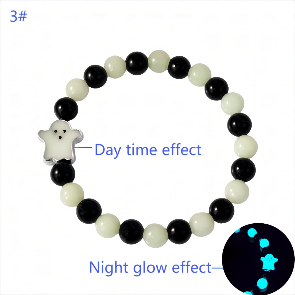🌟Halloween Bead Bracelet Luminous Ghost Beaded Bracelet