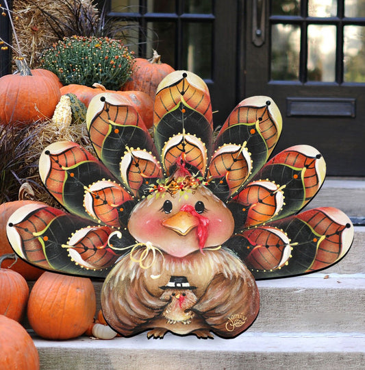 🦃Turkey Wreath Door Hanger 🍂 Thanksgiving  Decor - 🎃Fall Wall Decoration