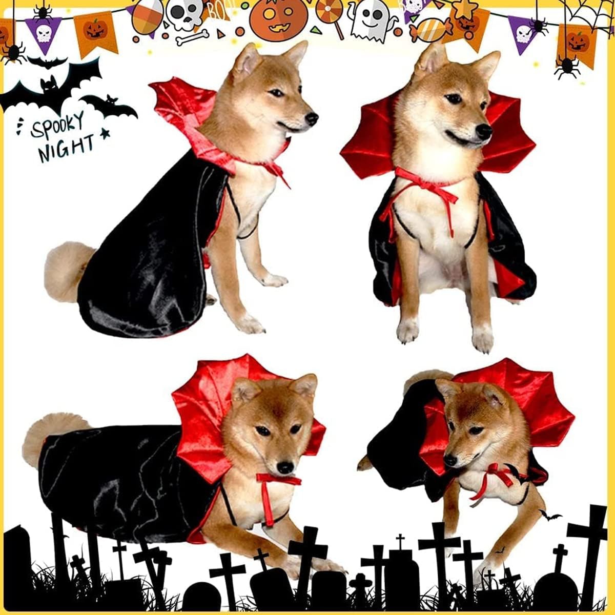 🏆 Halloween Hot Sale⚡Halloween Pet Cloak – Vampire Costume for Dogs & Cats