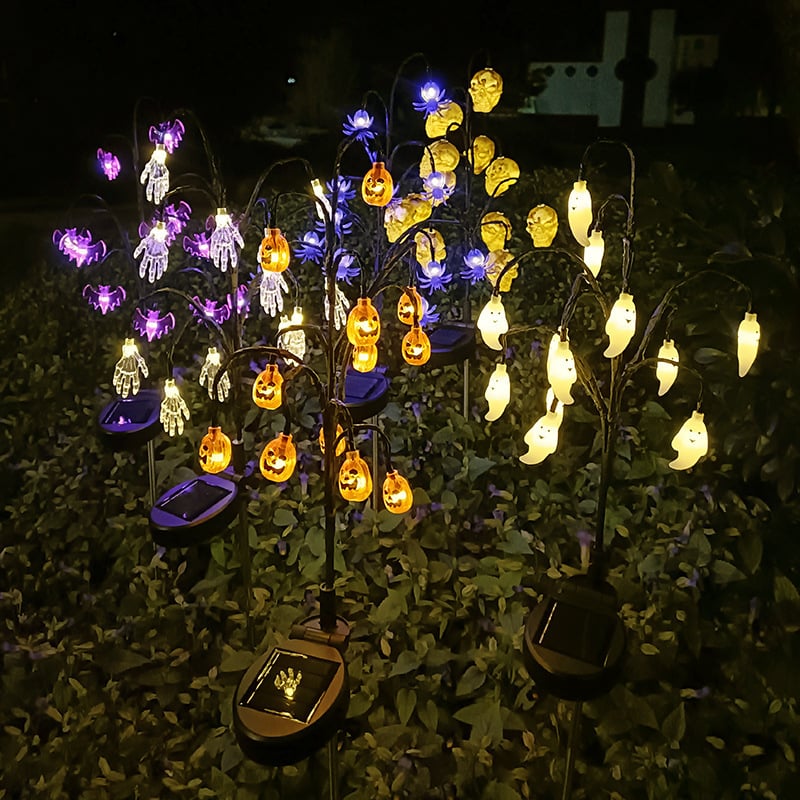 e???Halloween Solar Ground Plug Lawn Light