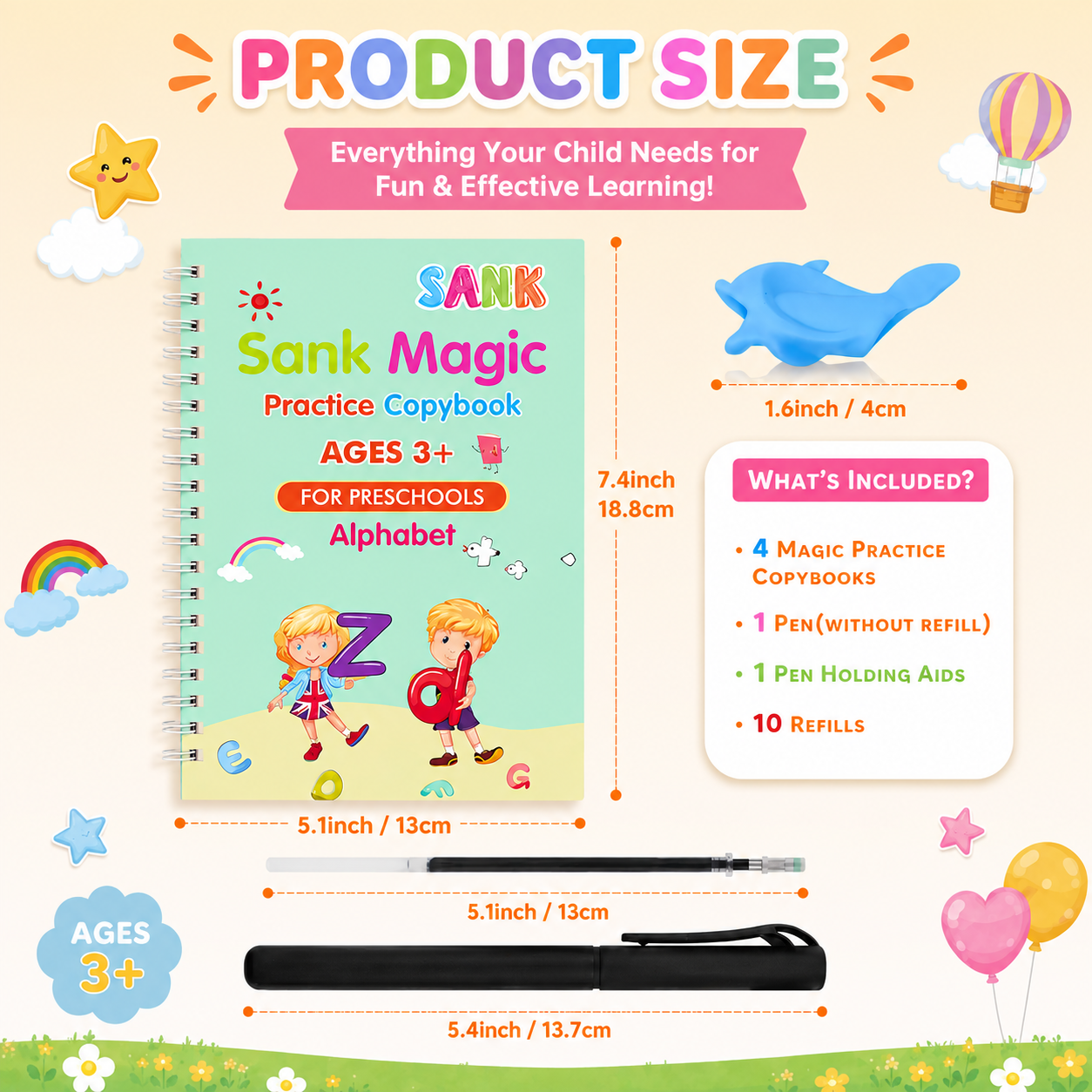 💥LAST DAY SALE 50%OFF📚MagicBook | Kids Practice Copybook Set (4Pcs/Set)