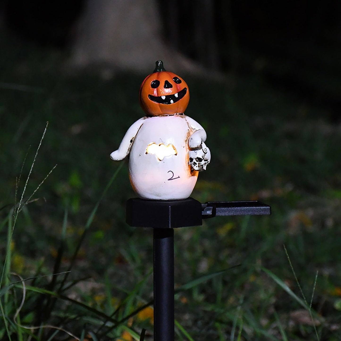 e???Halloween Solar Resin Ghost Skull Ground Lighte???