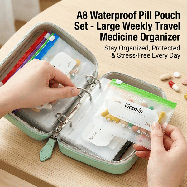 Travel Pill Organizer Set ✈️💊 | 7-Bag & 14-Bag Options for Pills, Vitamins & Supplements