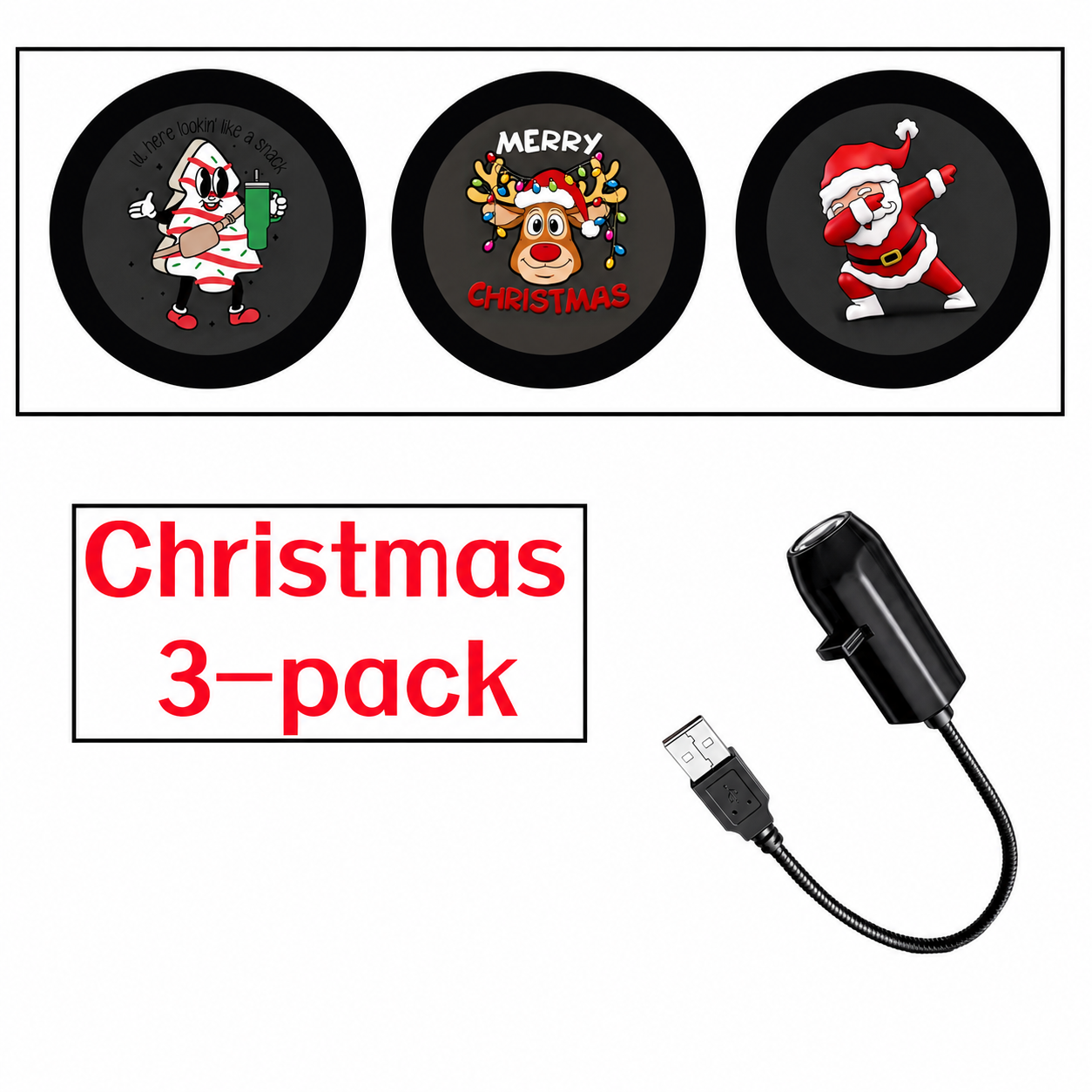 Plug-&-Play HD Christmas Projector – 6 or 10 Festive Scenes