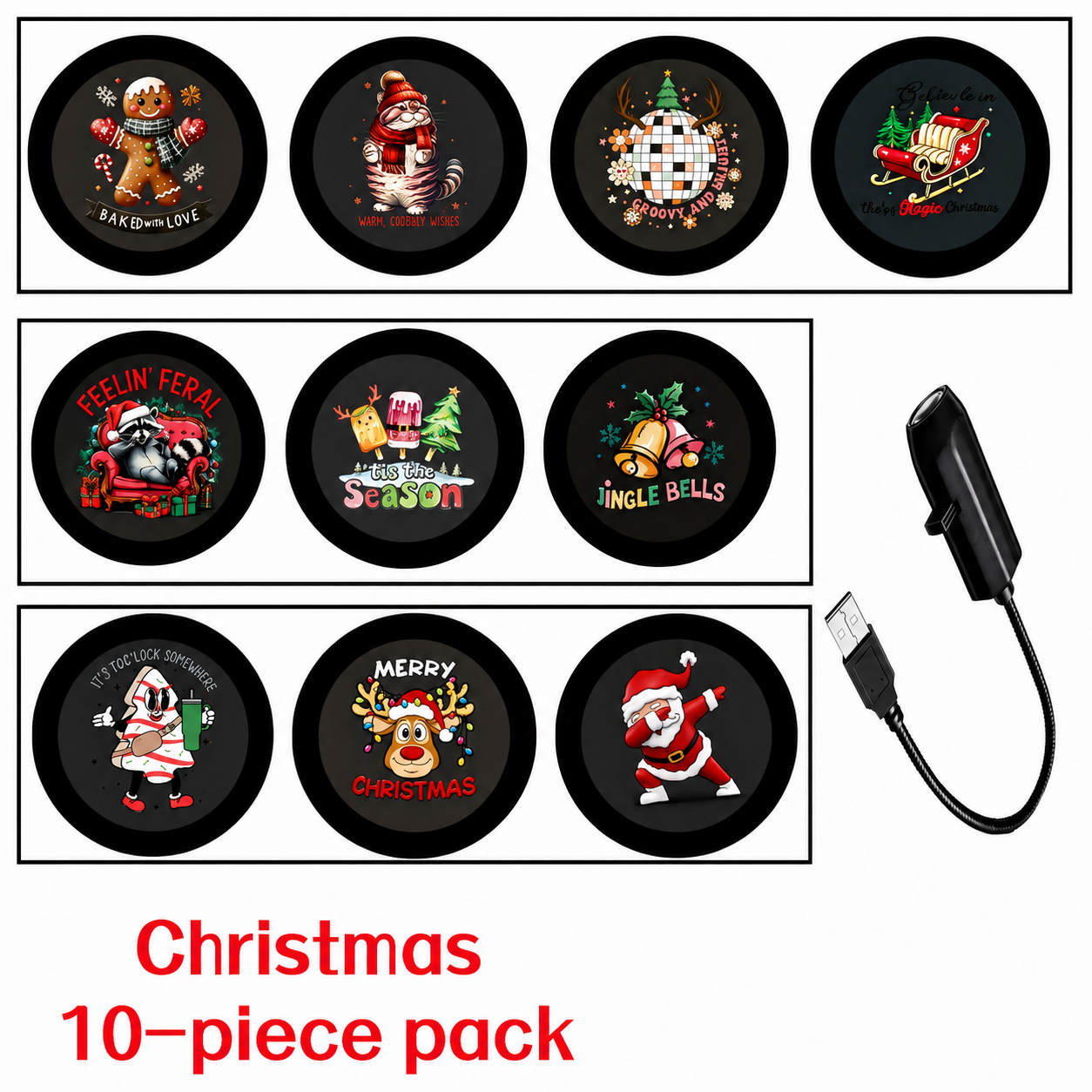 Plug-&-Play HD Christmas Projector – 6 or 10 Festive Scenes